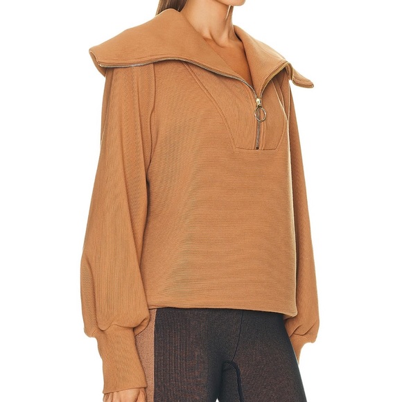 NWT Varley Vine Half Zip Sweatshirt in Rye XS - Picture 2 of 4